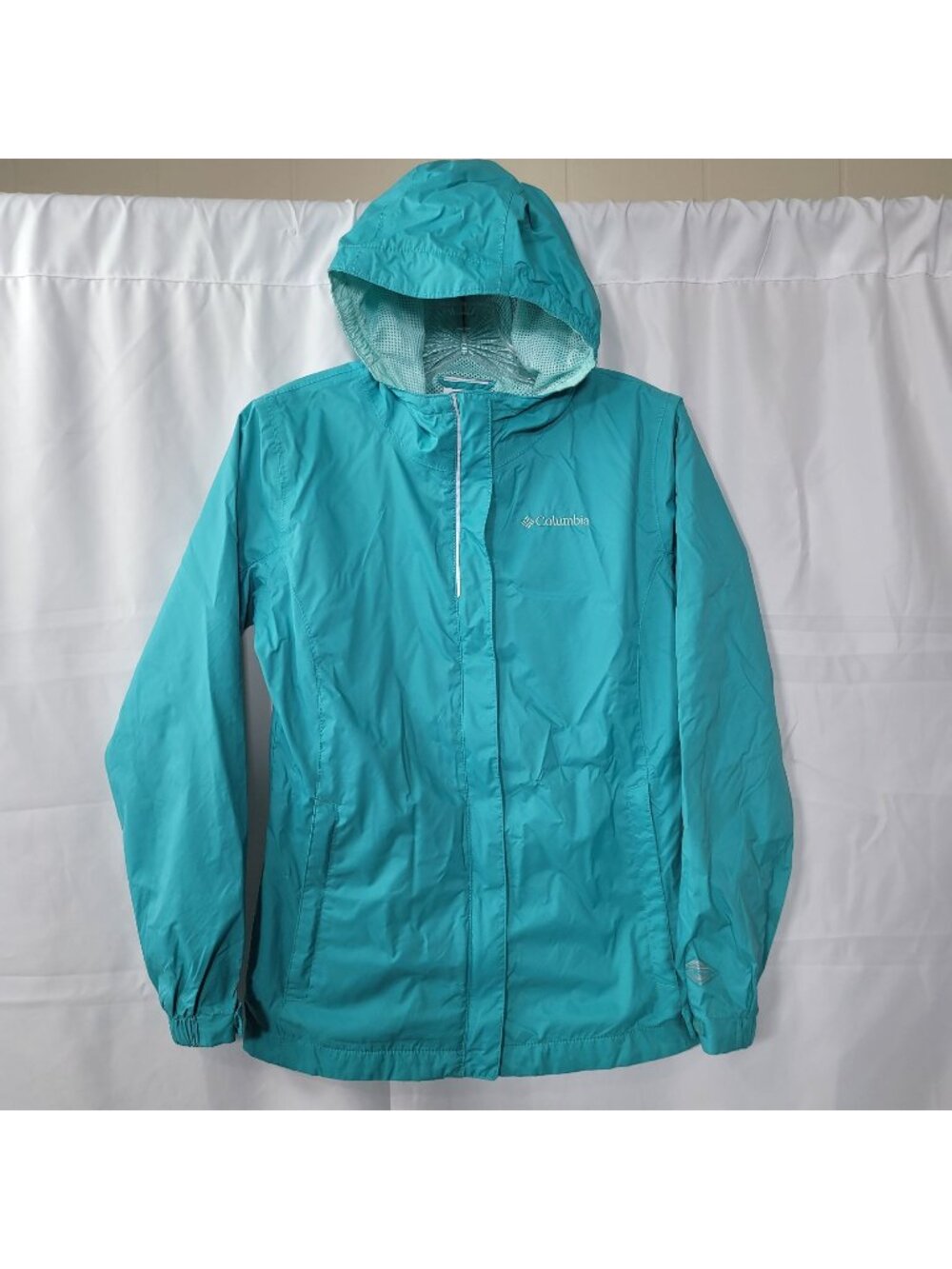 Columbia Women's Teal Lightweight Waterproof Hooded Jacket Size L